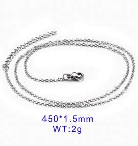 Stainless Steel O-Shape Round Necklace Small Chain