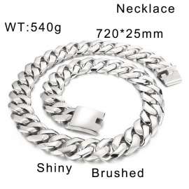 Steel color cast thick necklace punk style hip-hop chain