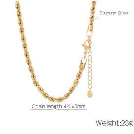 Gold Fried Dough Twists Chain Necklace